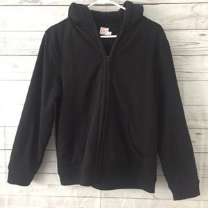 Boys black zipper lined hoodie size XL